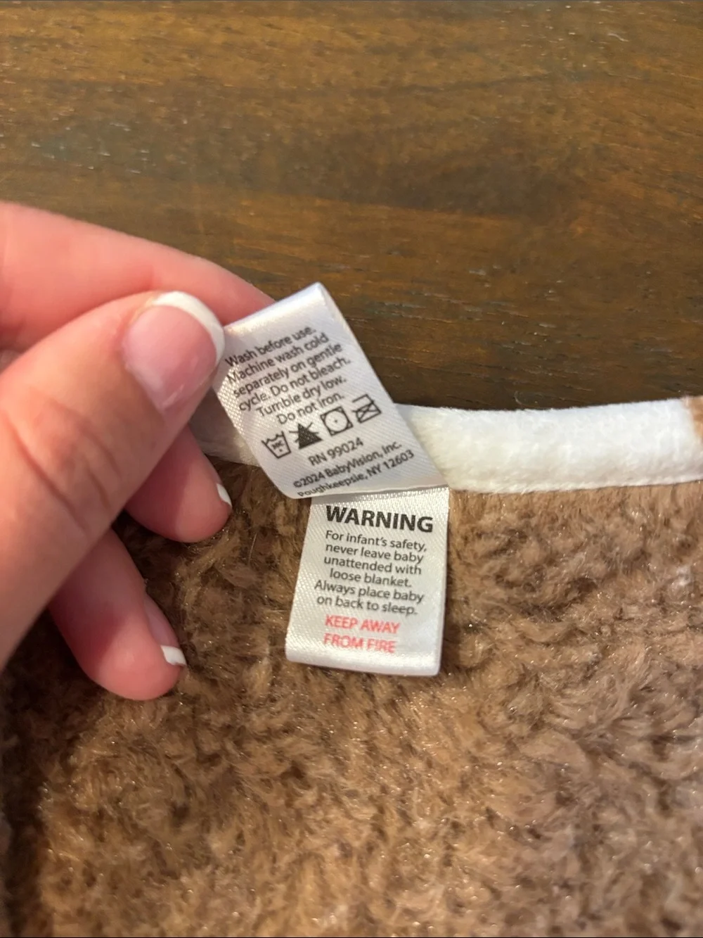 Long sleeve faux fur sleep bag